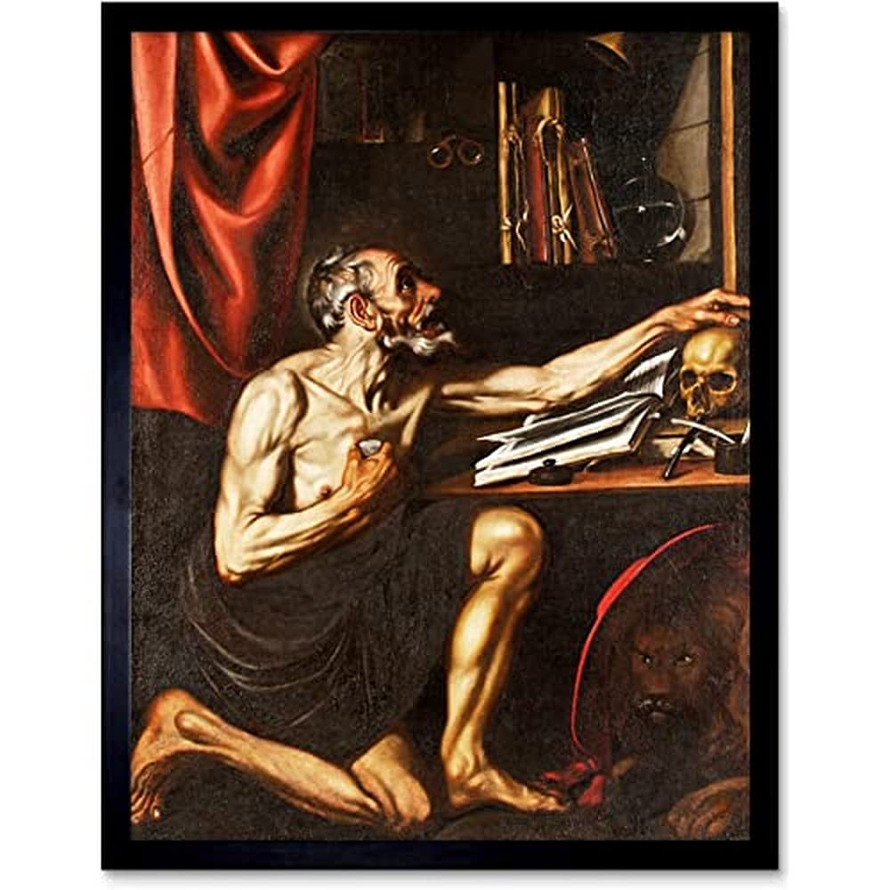Fine Art Prints Luis Tristan St Jerome Doing Penance In His Study Unframed Wall Poster Home Decor Premium