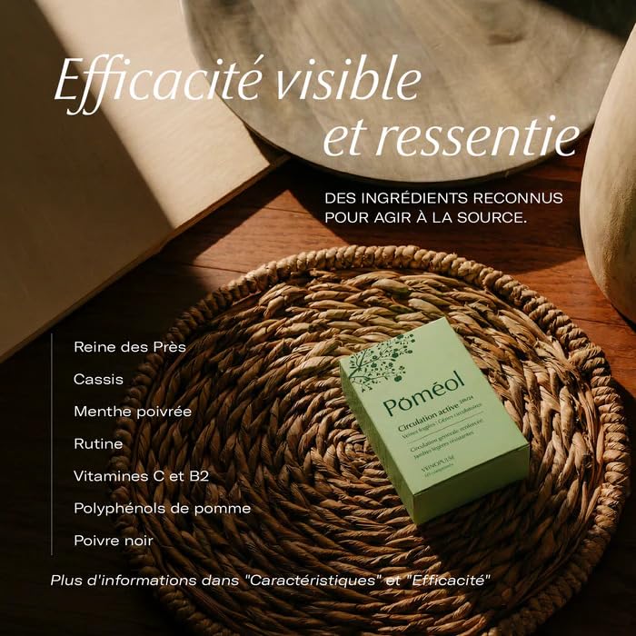 Complément Alimentaire Jambes légères & Circulation sanguine| Soulage les Jambes Lourdes | Vigne rouge, Cassis, Vitamines | VeinoPulse ǀ 60 jours | POMÉOL