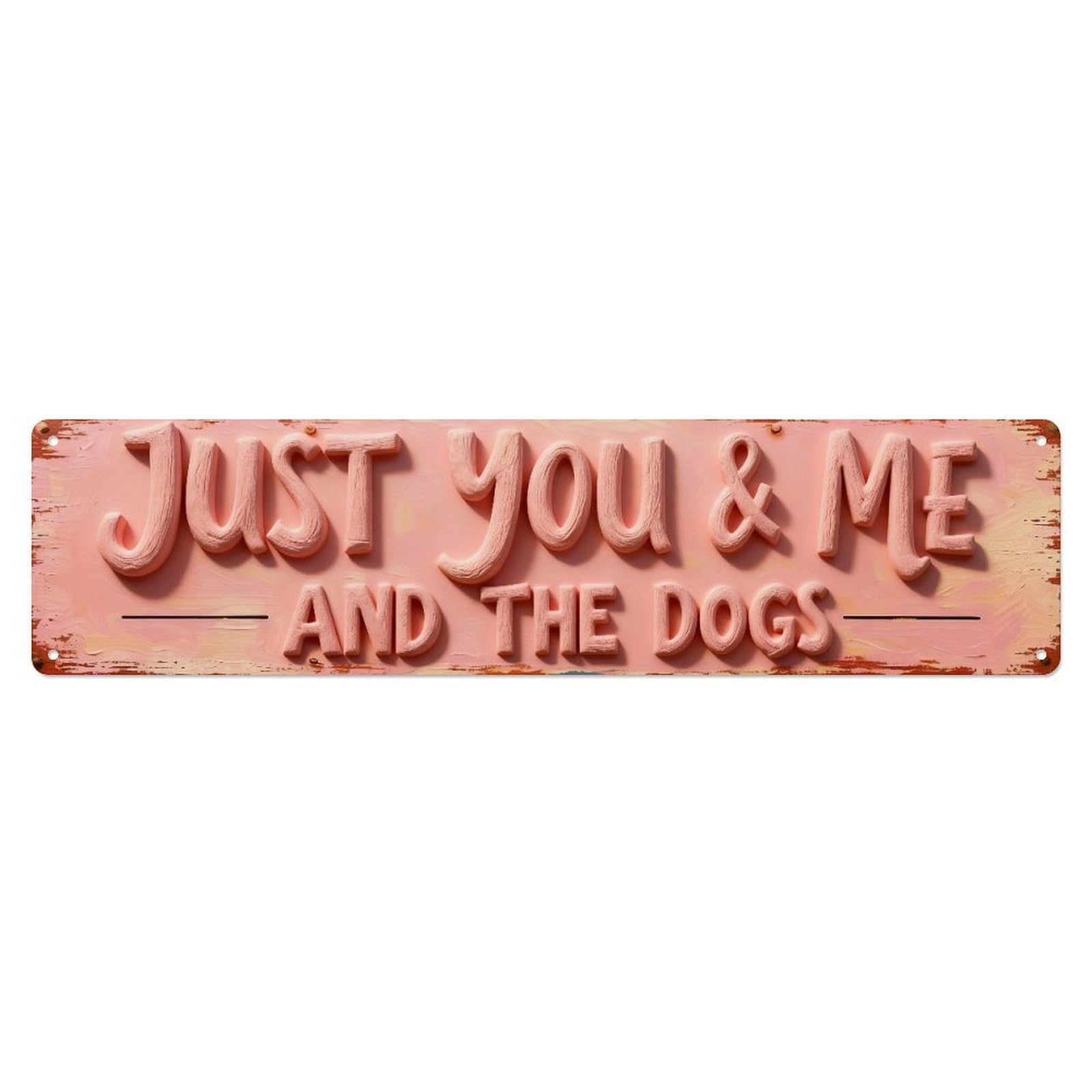 Iageret Vintage Just You And The Dogs Metal Tin Sign Retro Wall Decor, Bar Garage Cafe Kitchen Home Wall Art Poster Decoration 4X16inches