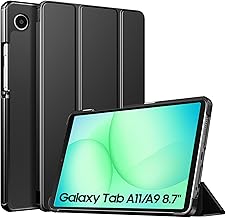 TiMOVO Case Compatible with Samsung Galaxy Tab A11/A9 8.7 Inch (2025/2023), Slim Lightweight Protective Case with Stand & Hard Back, Black