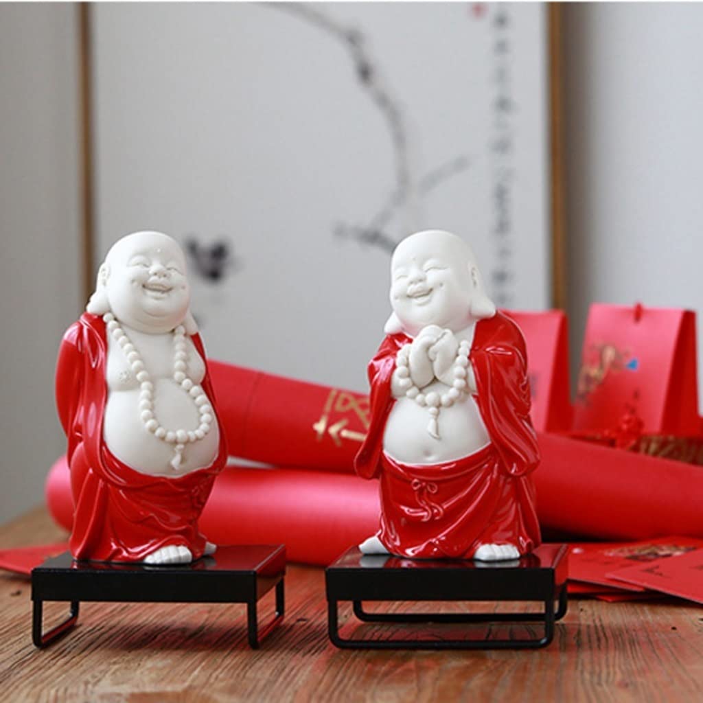 Estatuas de Buda 6.5En Standing Big-Bellied Smiling Buddha Statue Feng Shui y Wealth Buda Figura Figura Decoración de la Escultura Decoracion (tamaño : 9.5 * 8 * 16.5cm)