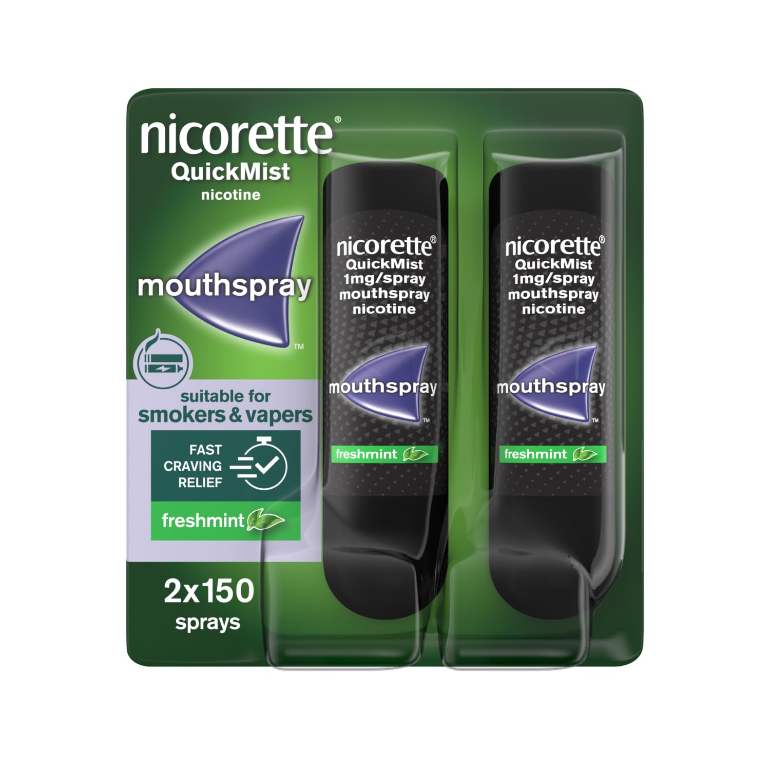 Nicorette QuickMist Mouth Spray, Fresh Mint, Pack of 1