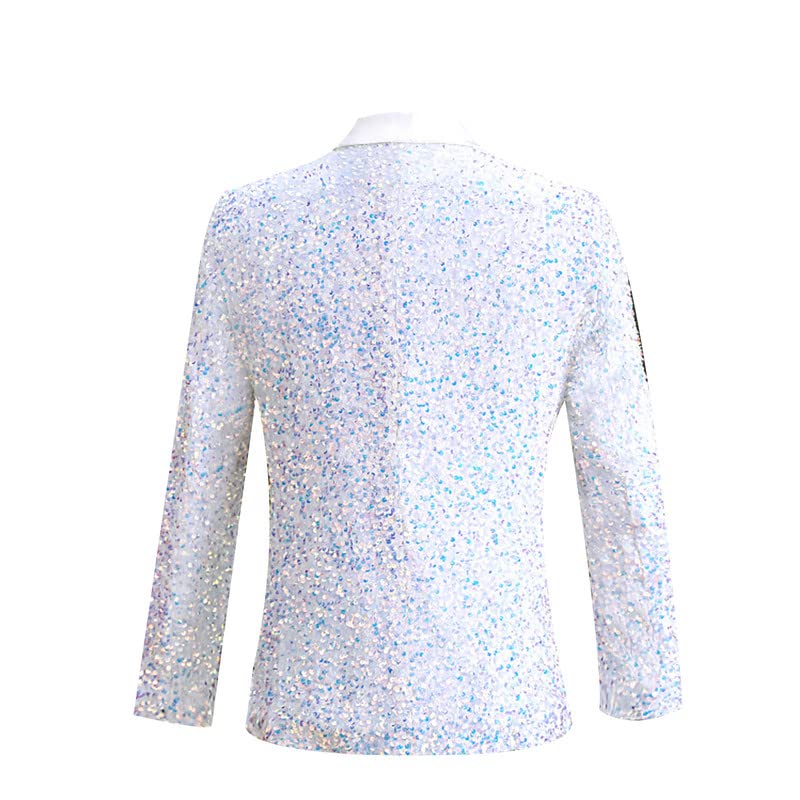 Men's Sequin Suit Jacket 1 Button Shiny Slim Fit Blazer Sport Coats Stylish Dinner Tux Dress Discoloration2