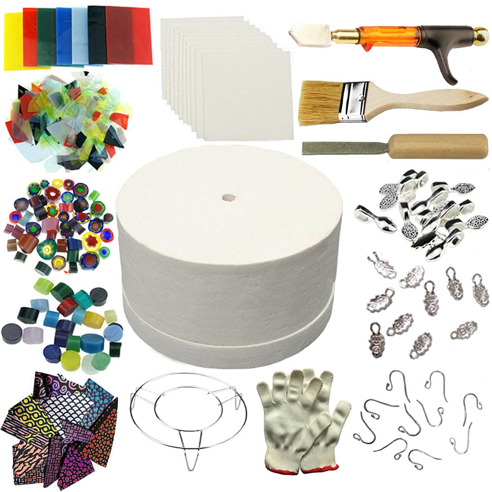 WICAND Microwave Kiln Fusing Glass for Making DIY Jewelry Tools 15pcs Set