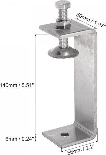 Miniatura 2 de uxcell Abrazadera en C de acero inoxidable con apertura de mandíbula de 5.512 in de ancho para carpintería Soldadura Edificio Montaje doméstico