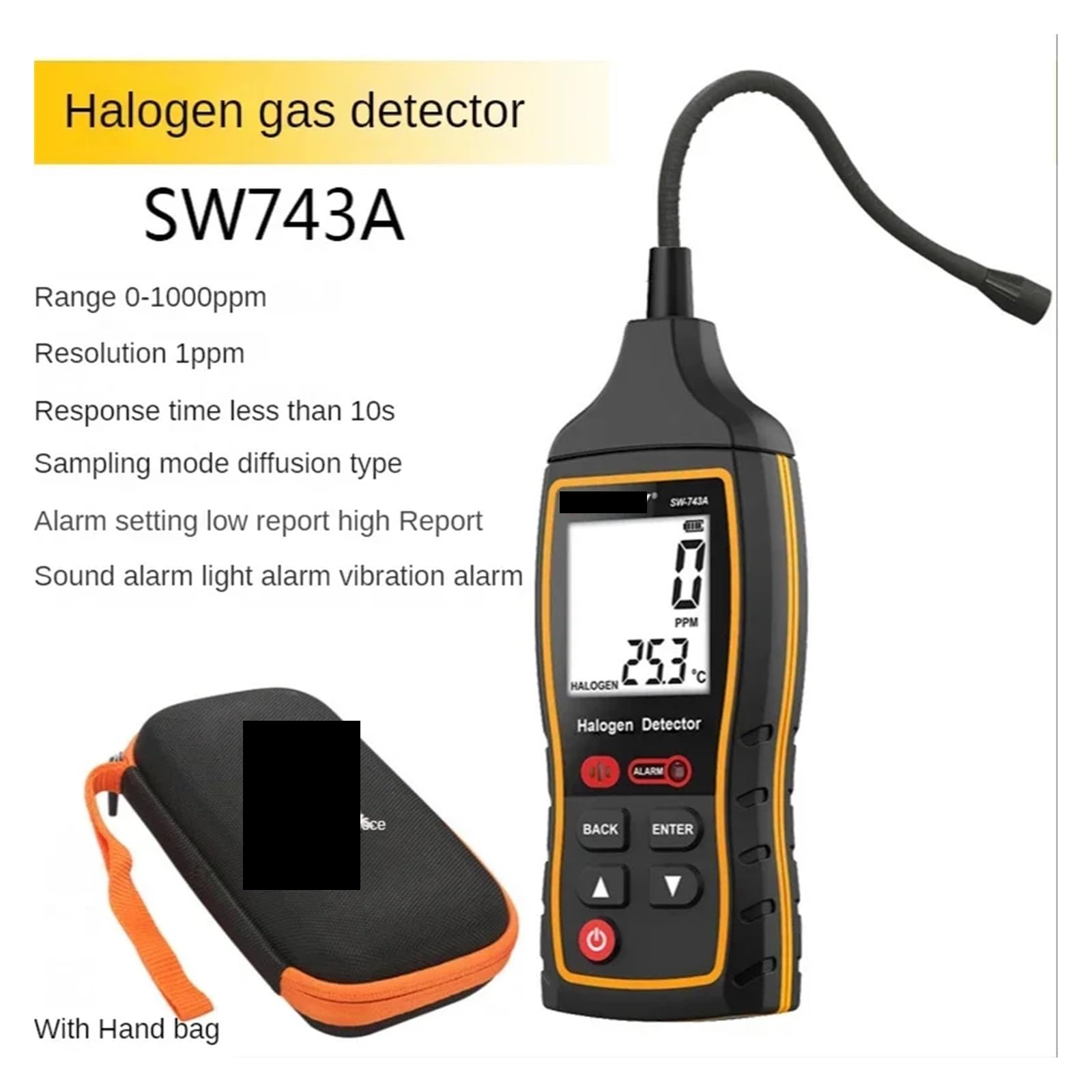 Detektor gazu SW-743A Elektroniczny detektor wycieku czynnika chłodniczego klimatyzacji, gazu halogenowego do pracy i domu(SW-743A no box)