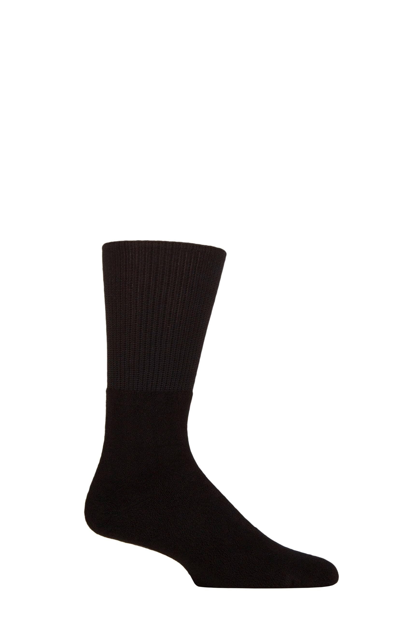 Iomi Men's Black Sockshop Footnurse Socks - Inside Out Upside Down, Suitable For Diabetics, Soft Bamboo, Smooth Toe Seams In A 1 Pair Pack Sizes 6-8.5, 9-11 & 12-14 6-8.5