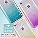 MATEPROX Compatible with iPhone 6s Case Compatible with iPhone 6 Case Glitter Slim Bling Crystal Clear 3 Layer Hybrid Protective Case(Gradient Green)