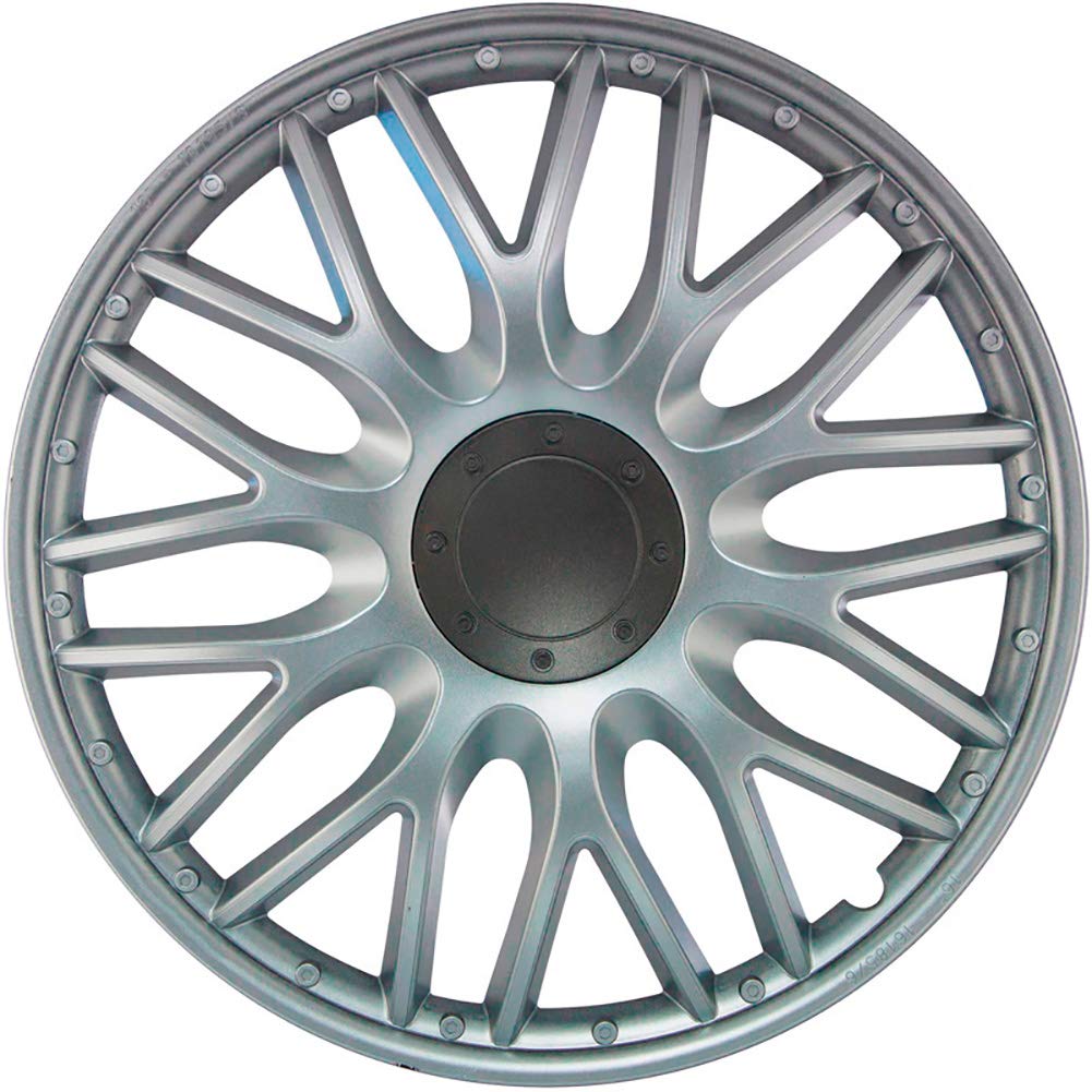 J-Tec 4-Delige Wieldoppenset Orden SR 14-inch grijs/zilver chroom ring