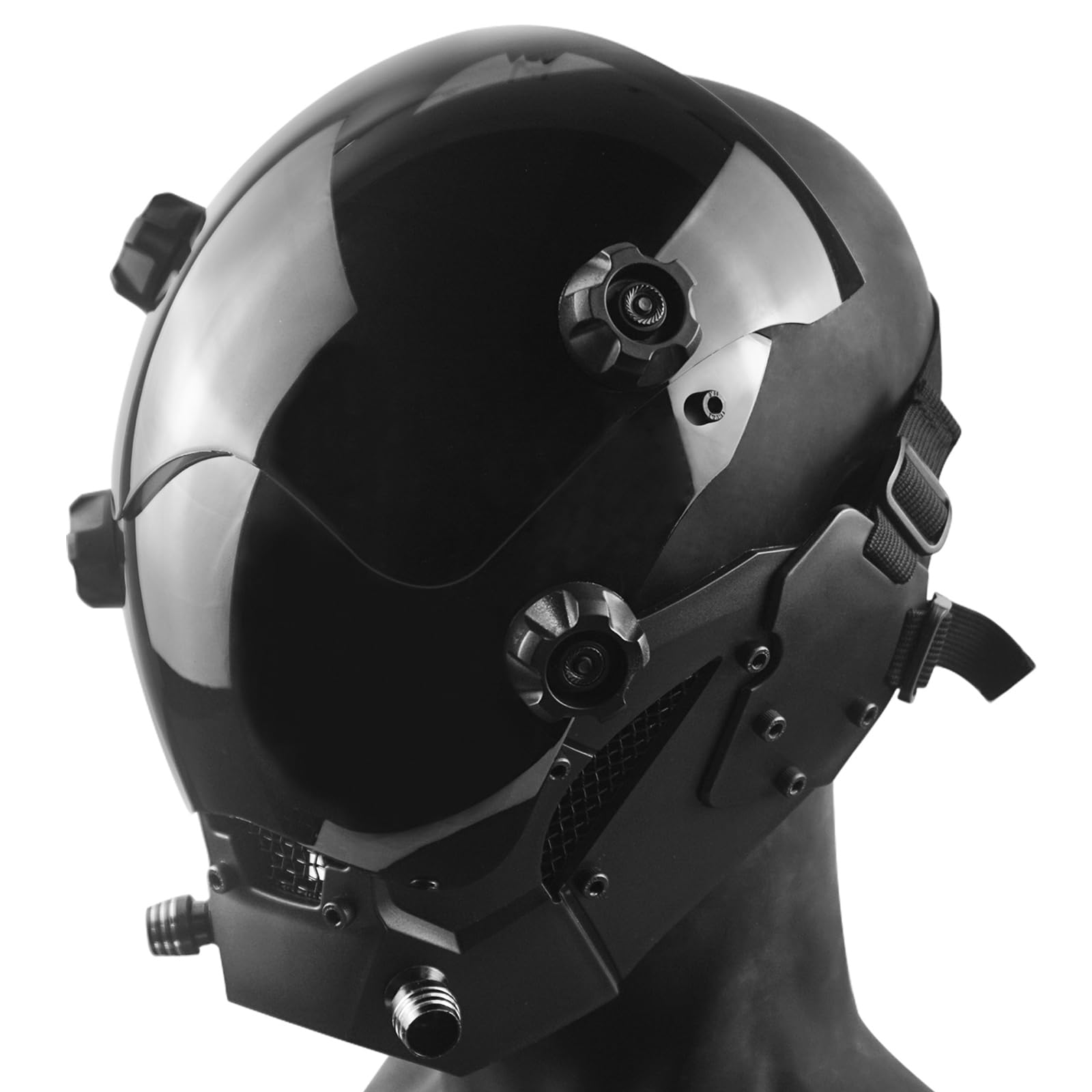 Marikito Punk Helmet, Futuristic Techwear Mask for Men 4-Column Phantom Design, Perfect for Halloween Cosplay & Punk Costumes