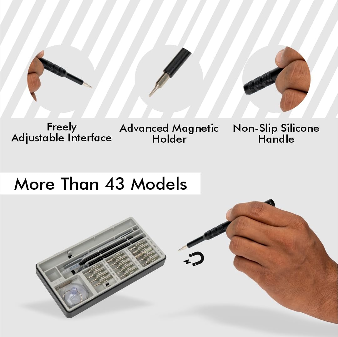 Brand Conquer 43 in 1 Interchangeable Multipurpose Mini Screwdriver Set Magnetic Slot Wrench Bits Repair Tools Kit Set Combination Screwdriver Set for Home Appliance, Laptop, Mobile, Computer 2