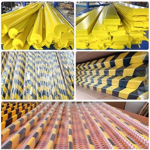 High-Visibility Foam Edge Protectors, 39" Self-Adhesive Corner Guards with Black & Yellow Stripes, Wall Bumpers for Safety in Warehouses, Offices & Home - 2 Pack