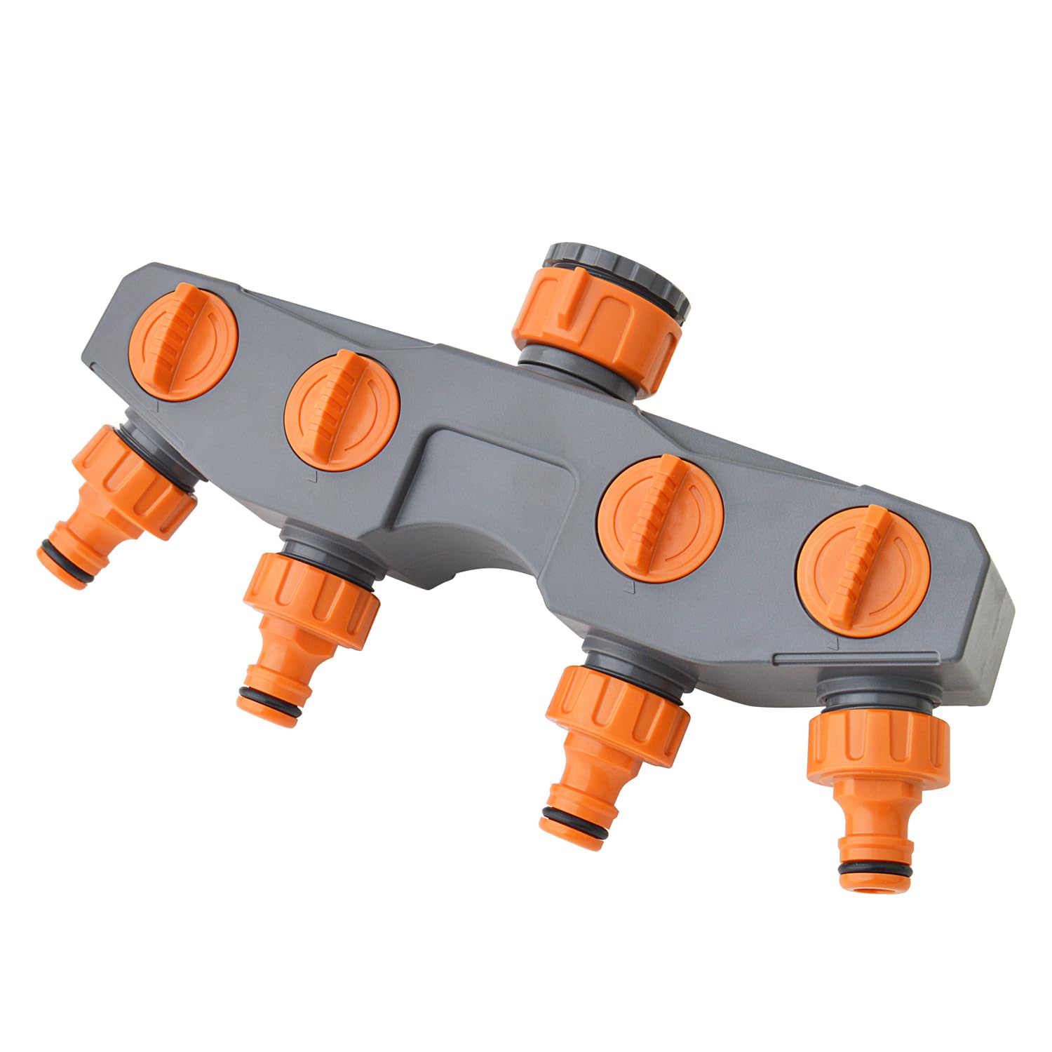 GUNPLA 4-Way Tap Connector 1 into 4, Fits 3/4" & 1" Outdoor Taps, Independent On/Off Valves, for Quick Connectors, Garden Hose Splitter for Watering & Car Washing