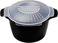 Vista 1 de Utensilios de cocina profesionales grandes para microondas de 2 cuartos, vaporera de microondas para verduras, cocinador para microondas - sin BPA