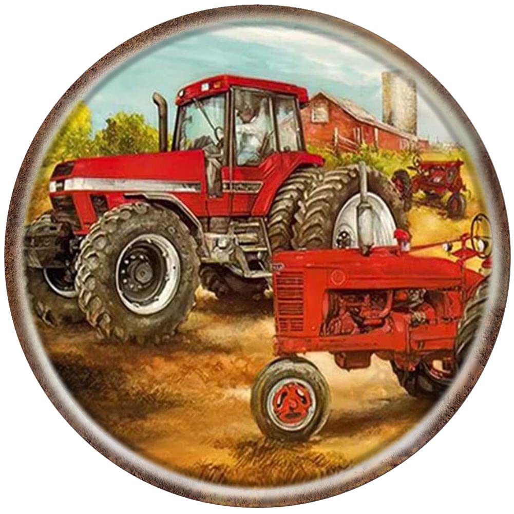 Farmer Poster Farm Tractor When You Get Old You Don't Stop Farming You Get Old When You Stop Farming Round Tin Sign Vintage Farmhouse Poster Housewarming Gift Wall Decor Sign Plaque 12x12 Inch
