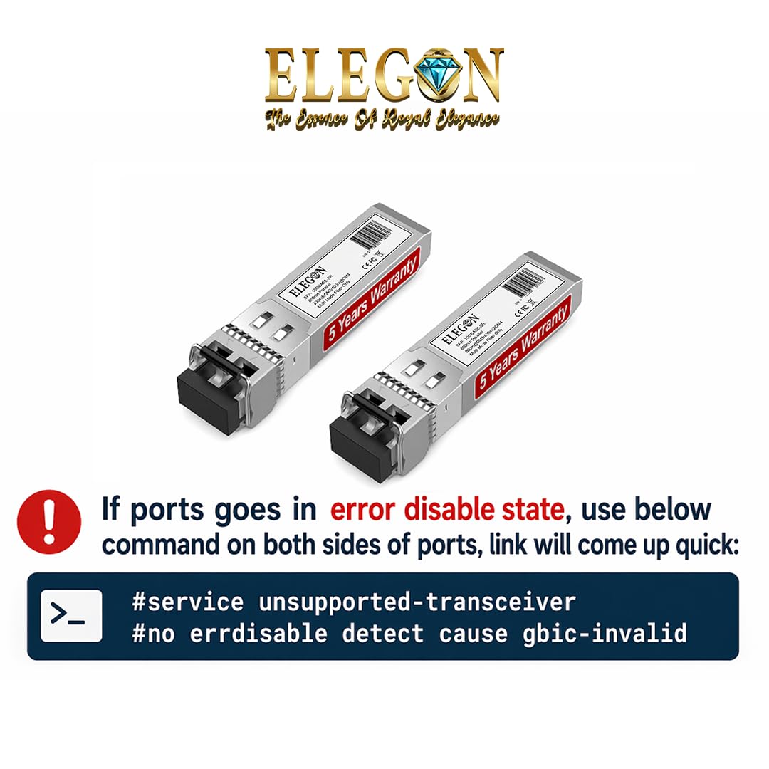 10GBASE-SR SFP+ Émetteur-récepteur 10G 850nm MMF 400m OM4/300m OM3, Duplex LC, DDM, NAS HPC, compatible Cisco SFP-10G-SR, Ubiquiti, Meraki, Mikrotik, Fortinet, Aruba, QNAP (10G SR only MMF SFP+