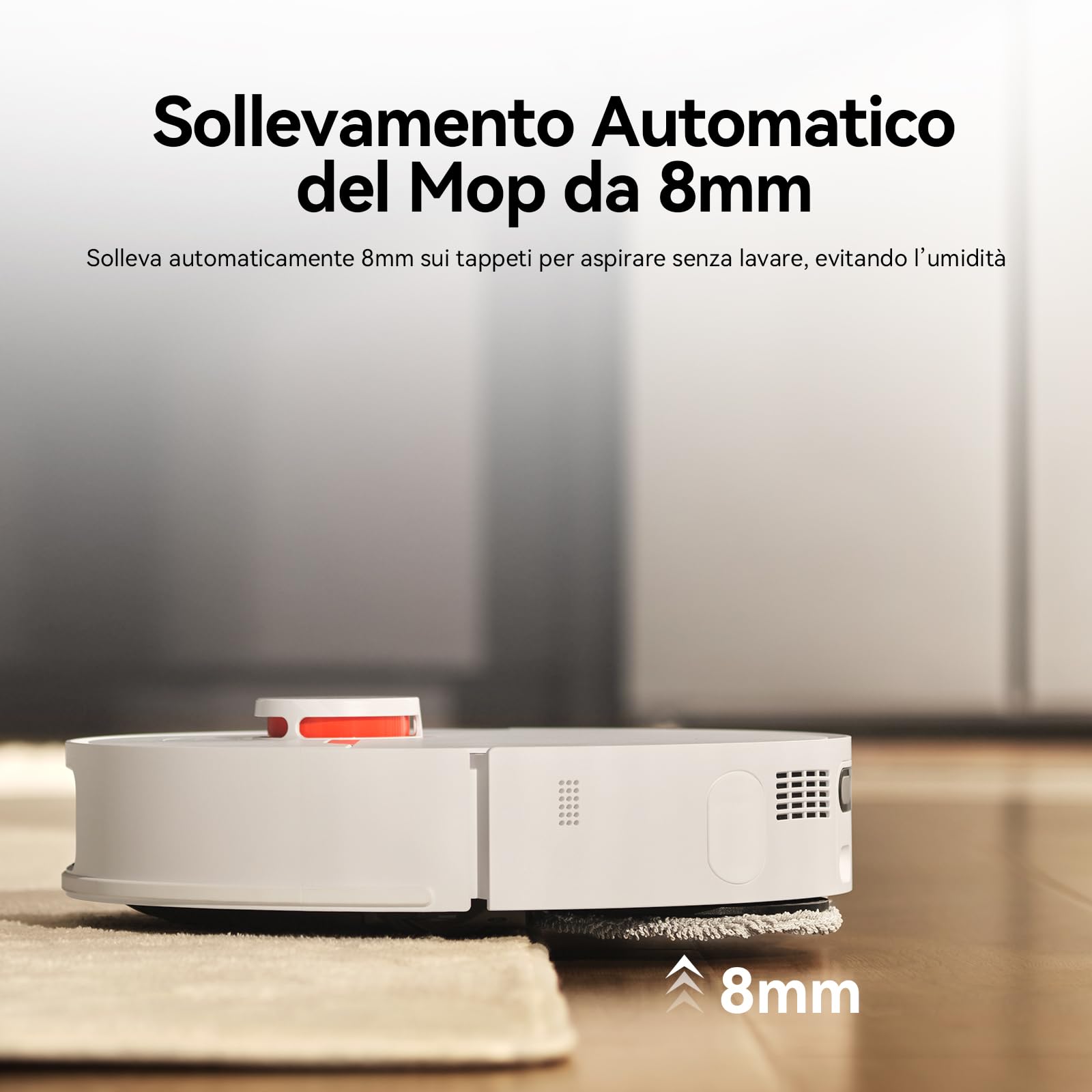 JONR T5 Pro Robot Aspirapolvere Lavapavimenti con Mop Estendibile, Potenza di Aspirazione 8000Pa, Lavaggio e Asciugatura Automatica del Mop, Navigazione AI con LiDAR