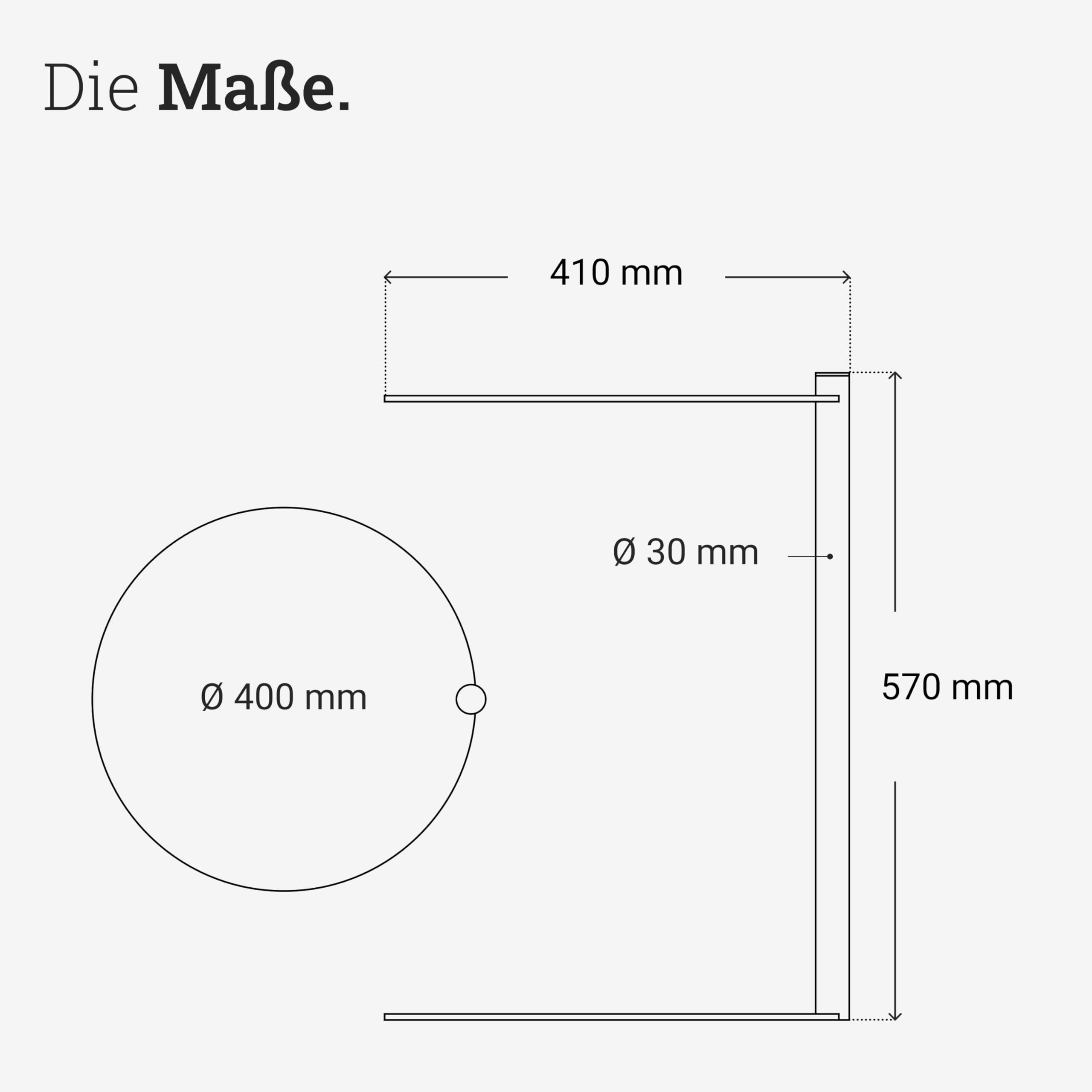 Natural Goods Berlin 1x Beistelltisch Luna - Beistelltisch Weiss Metall - Laptoptisch Für Couch 55cm hoch - Couchtisch Metall, Sofa Tisch Ablage - Nachttisch Klein, Couch Tisch Wohnzimmer, Sofa Table