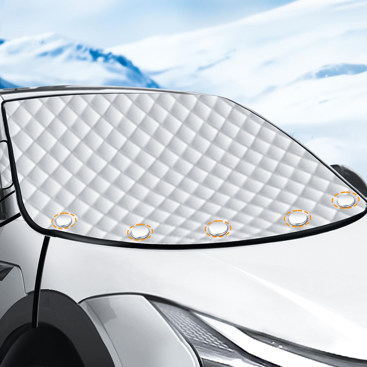 Parasole Auto Parabrezza Esterno Magnetico - Anti UV, 5 Magneti, 199x127 Cm, Per Tutte Stagioni - Foto 14