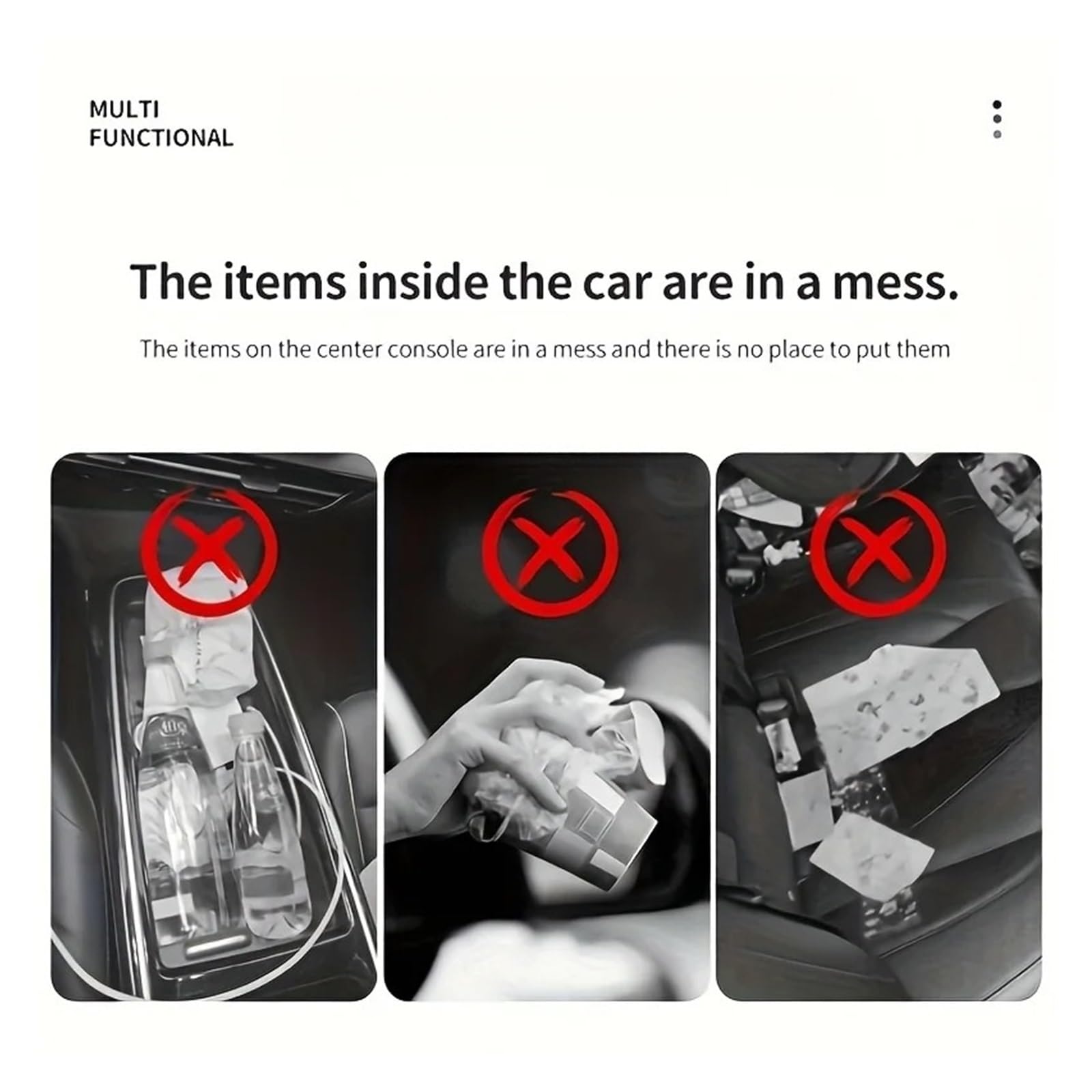 Auto Mülleimer Auto-Mülleimer Mit Deckelknopf Hängender Aufbewahrungsbehälter Für Den Nass- Und Trockengebrauch Innen-Organizer-Box Mini Autos Mülleimers(Black A)