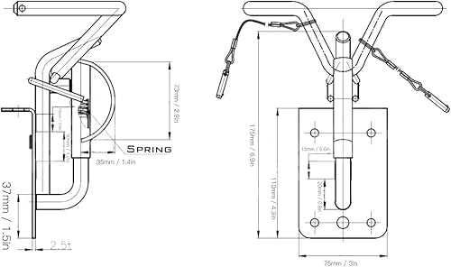 Miniatura 7 de Juego de dardos de liberación rápida, herrajes marinos, duradero, acero inoxidable 304, gran practicidad, capacidad de elevación de 242.5 lbs,