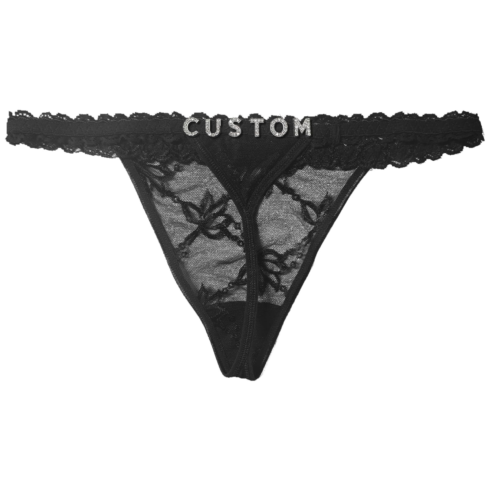Personalized Thongs with Names Custom Thongs with Name On It Lace Underwear Panties for Women Girlfriend Valentines Day