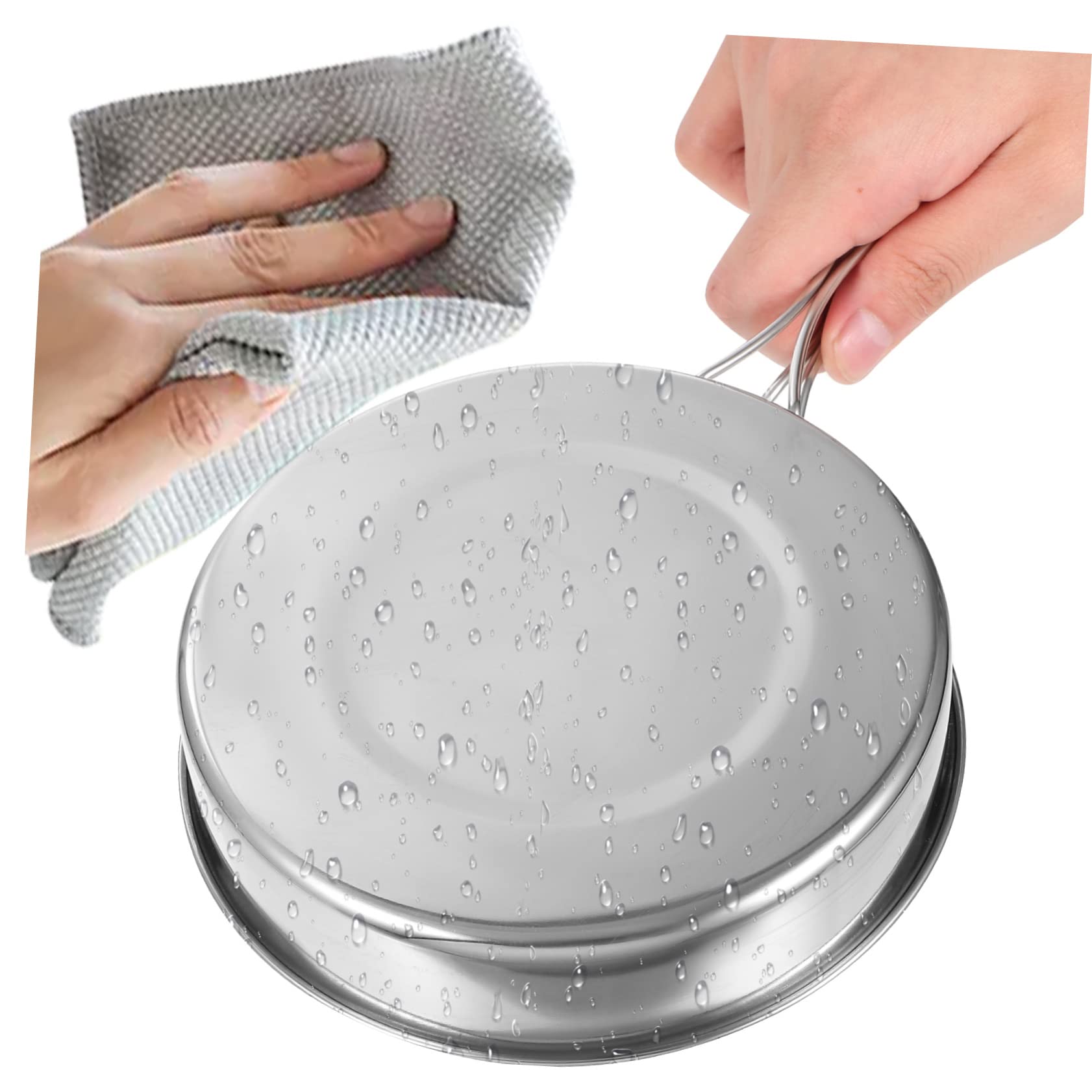 Kisangel 4sets Stainless Steel Outdoor Cooking Pot Pan Set Multifunctional Camp Cookware for Hiking Picnics and Camping Stackable Design with Folding Handles Wear Resistant and 4pcs*4