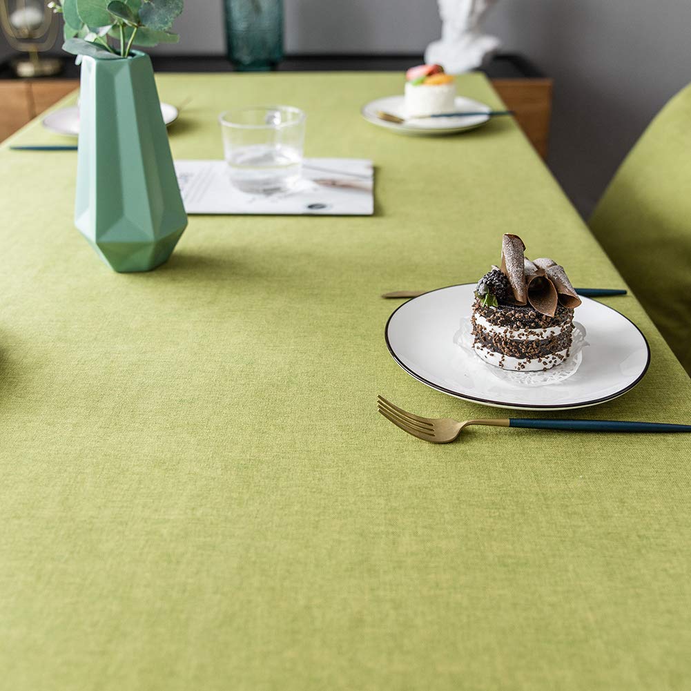 Tovaglia Rettangolare 115x275cm, Tovaglia in Lino, Idrorepellente A Prova di Polvere Antibatterico, per Matrimoni,ristoranti - Verde