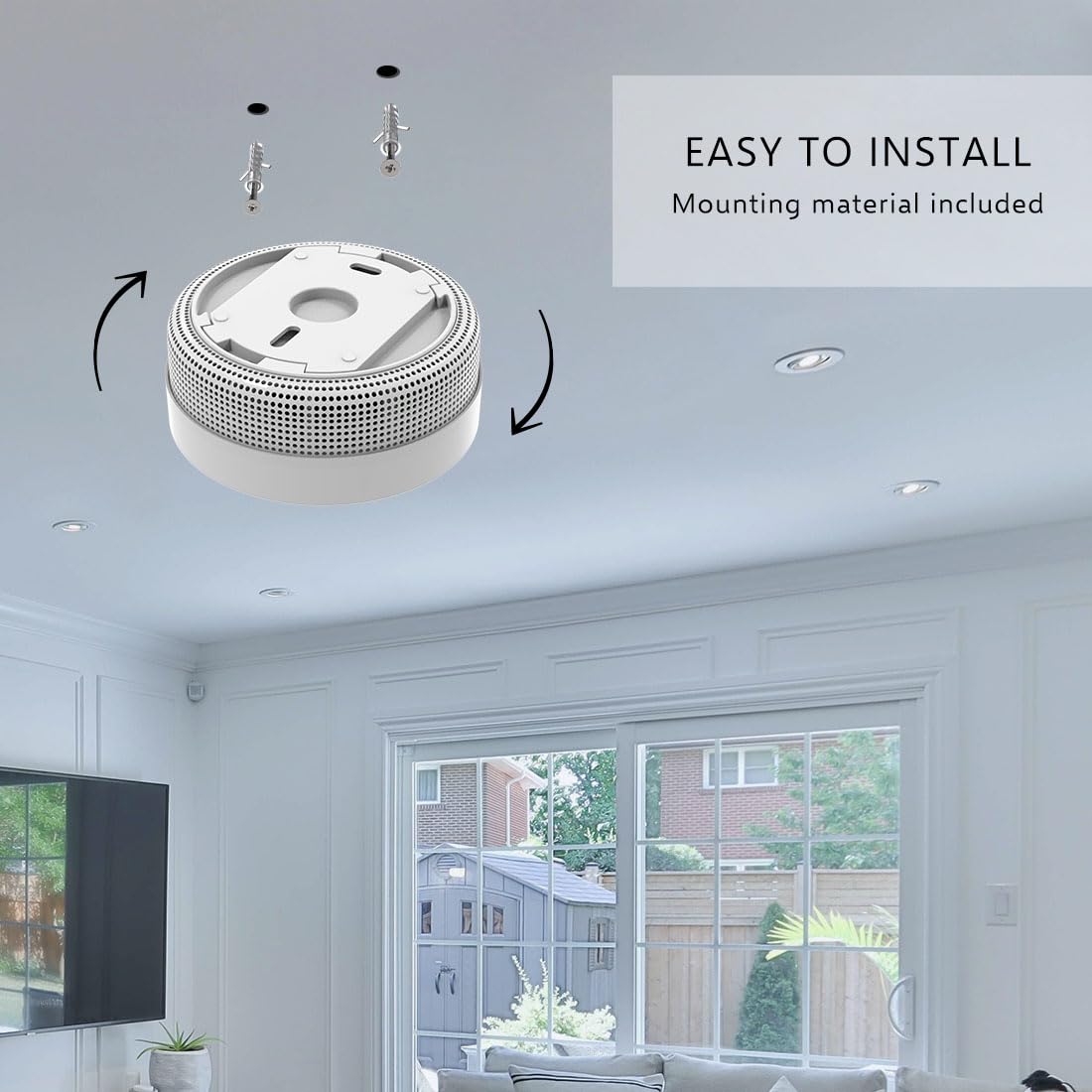 ELRO FS8010 Mini czujnik dymu, kompaktowy design, z baterią 10-letnią EN 14604, biały