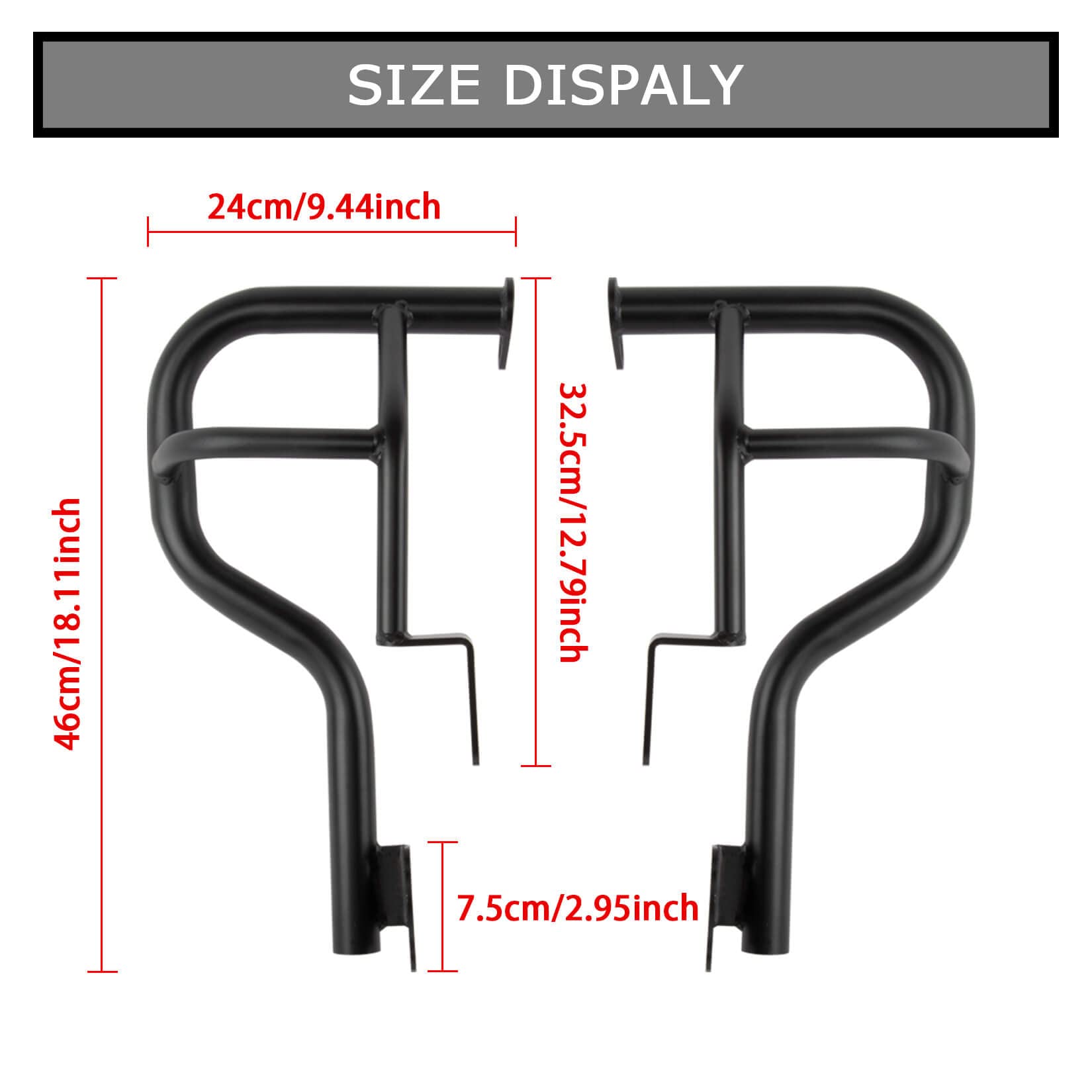Barre Paracolpi Per Kawasaki Vulcan S 650 2015-2023 - In Acciaio Carbonio, Nero