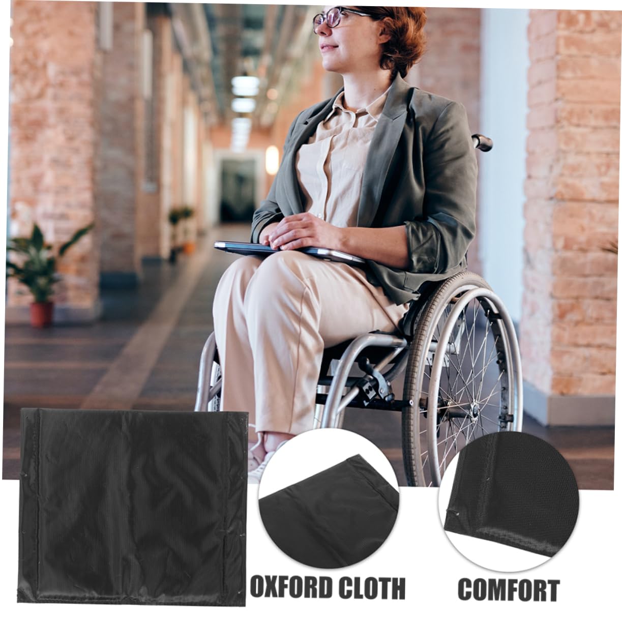 MAGICLULU Cojín para Silla de Ruedas de Tela Oxford, 2 Piezas | Negro, Transpirable y Fácil de Limpiar, Repuesto para Suministros de Sillas de Ruedas