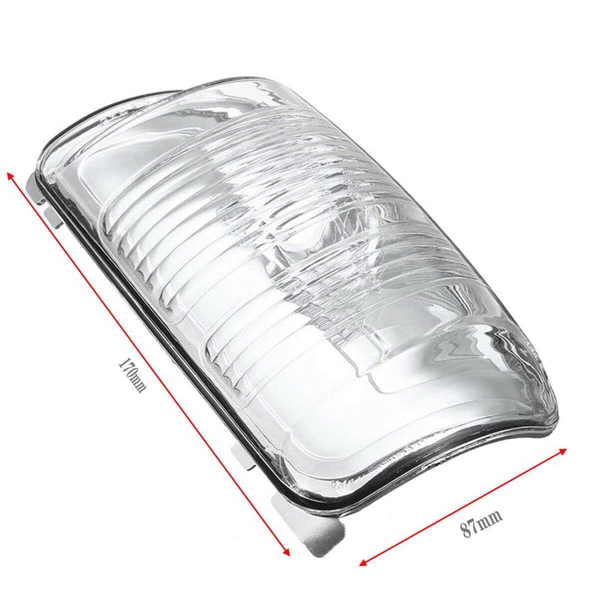 Blinker für Außenspiegel, bernsteinfarbenes / klares Objektiv-Gehäuse, kompatibel mit Ford Transit MK8 2014 > ON (rechte Seite, klare Linse)