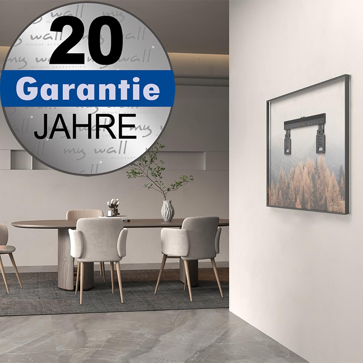 Mywall Soporte de Pared para TV HE7-1L para Pantallas Planas de 37-80 Pulgadas, Soporte de TV para Pared de Carga máxima de 75 kg, Soporte Universal para TV, Ultra Delgado, 9,5 mm de Distancia de la