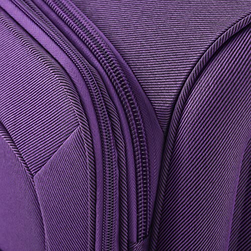 Lightweight Expandable Softside Luggage Set, 3 Pieces, Spinner Wheels, TSA Lock, Purple3