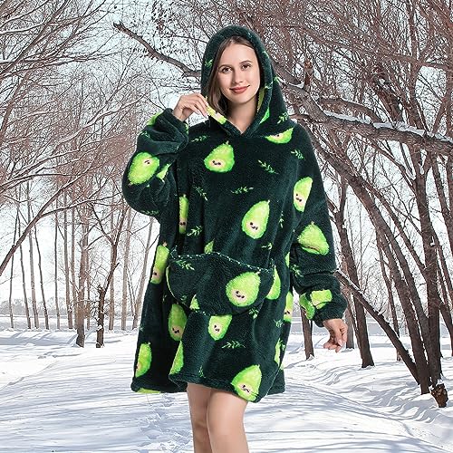 Oversized Blanket Hoodie, Adult Women Sherpa Fleece Wearable Blanket Warm and Cozy Giant Hooded Blanket Fluffy Sweatshirt for Women and Men - Image 2