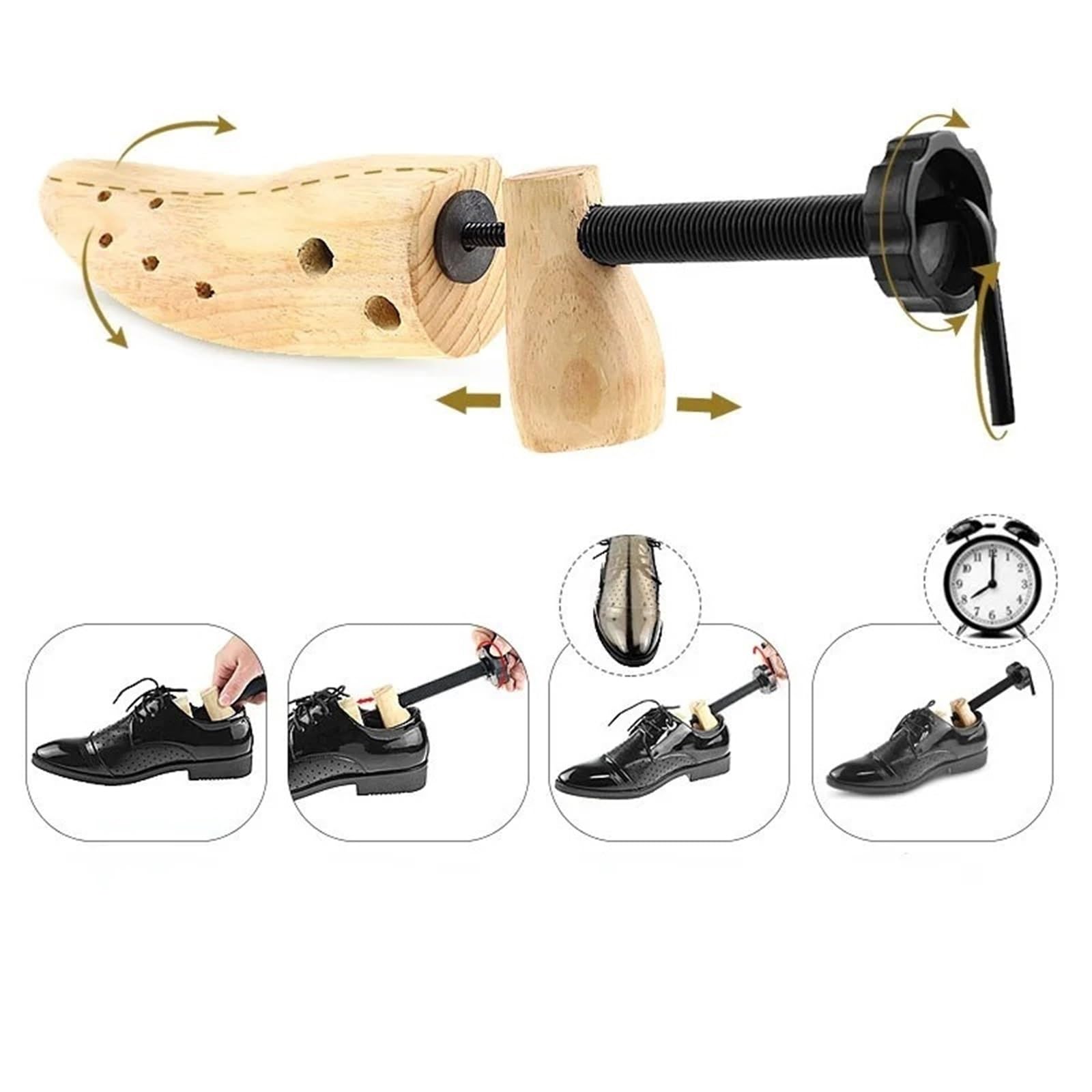 Árbol de Zapatos Ensanchador de zapatos de madera, estante moldeador de árboles, zapatos planos ajustables de madera de pino, botas, expansor, cuidado de árboles, S/M/L, 1 Uds. (Color : M)