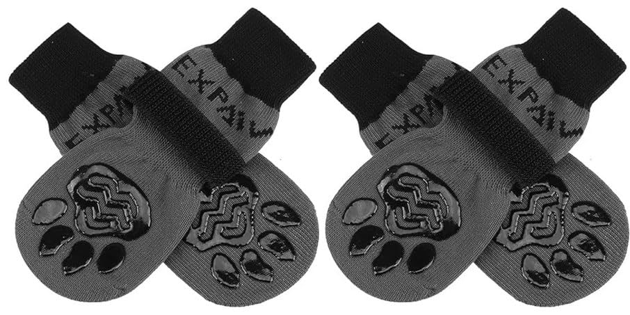 EXPAWLORER Anti Slip Dog Socks to Prevent Licking Paws, Dog Shoes for Hot Pavement, Dog Booties for Small Medium Large Senior Dogs, Traction Control Boots &amp; Paw Protectors for Hardwood Floors