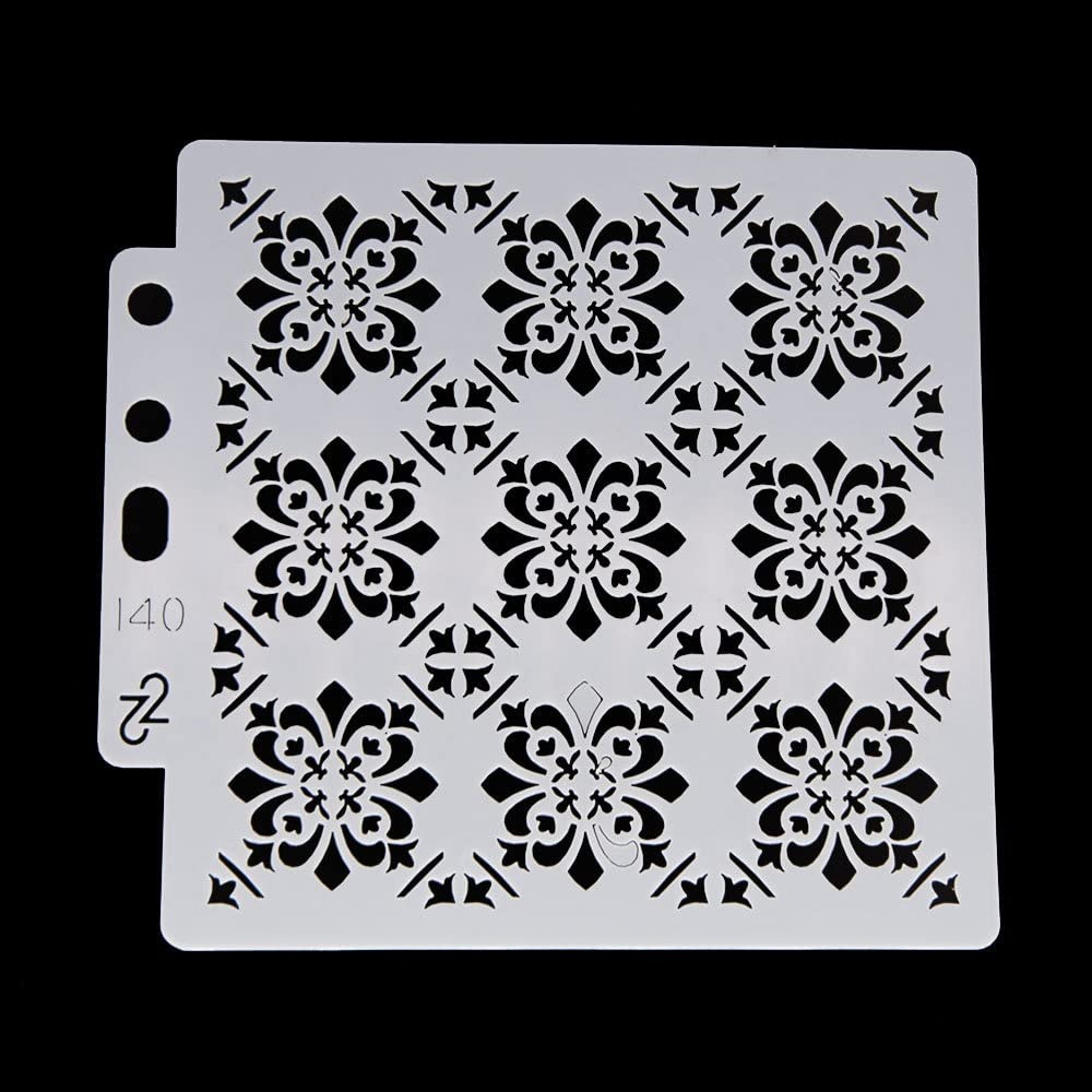 ZSUIQIN 8 Pezzi Stencil Riutilizzabili, Stencil Geometrici Decorativi per Pareti, Stencils per pittura in plastica, per Muro Legno Design Scrapbooking DIY (30 * 30 cm