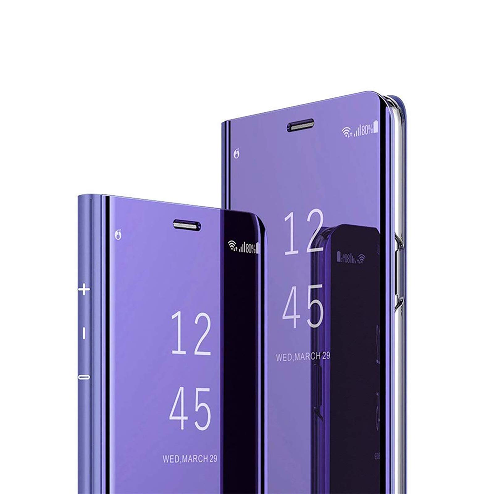 C-Super MallCase for Samsung Galaxy A02, Slim Clear View Standing Cover Bright Crystal Flip Folding Kickstand Protective Bumper Case for Samsung Galaxy A02,Violet