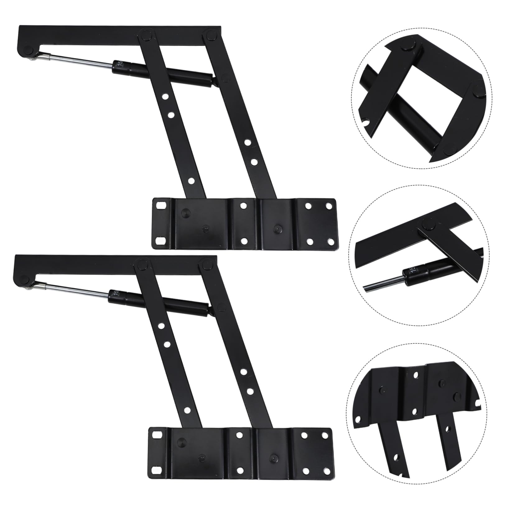Hemobllo Mesa Telescópica Ahorro de Espacio y Estructura Resistente para Soporte Elevador de Hierro Negro Mesas Auxiliares y Muebles Funcionales
