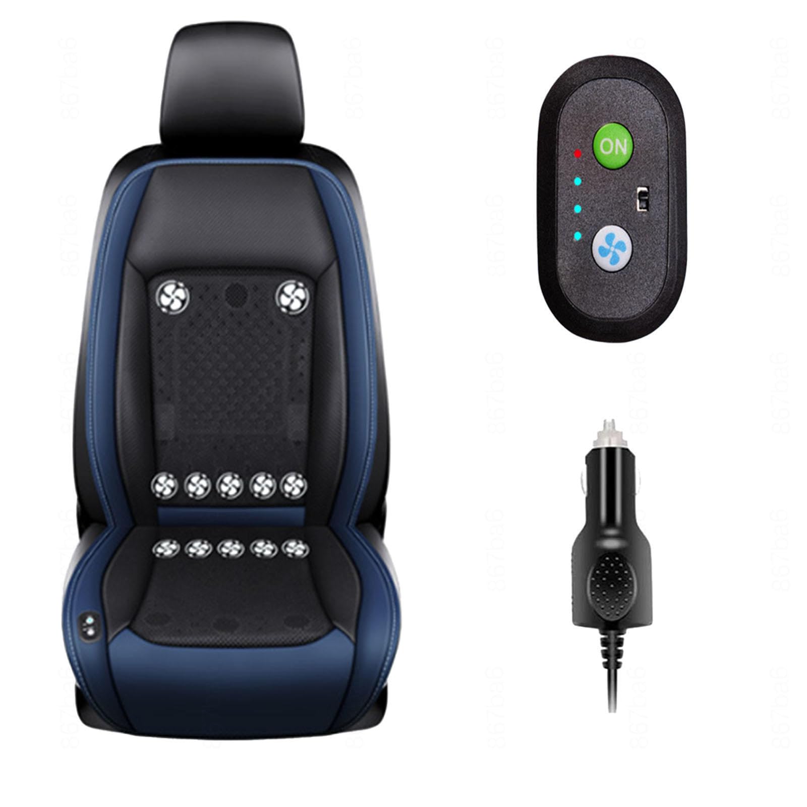 LRF-yxkj Car Seat Cooler 12V-24V 3 Cooling Air Speeds Cooling Seat Cover for Cars,Suv,Sedans and Pick-Up Trucks,Blue-12V12Fan