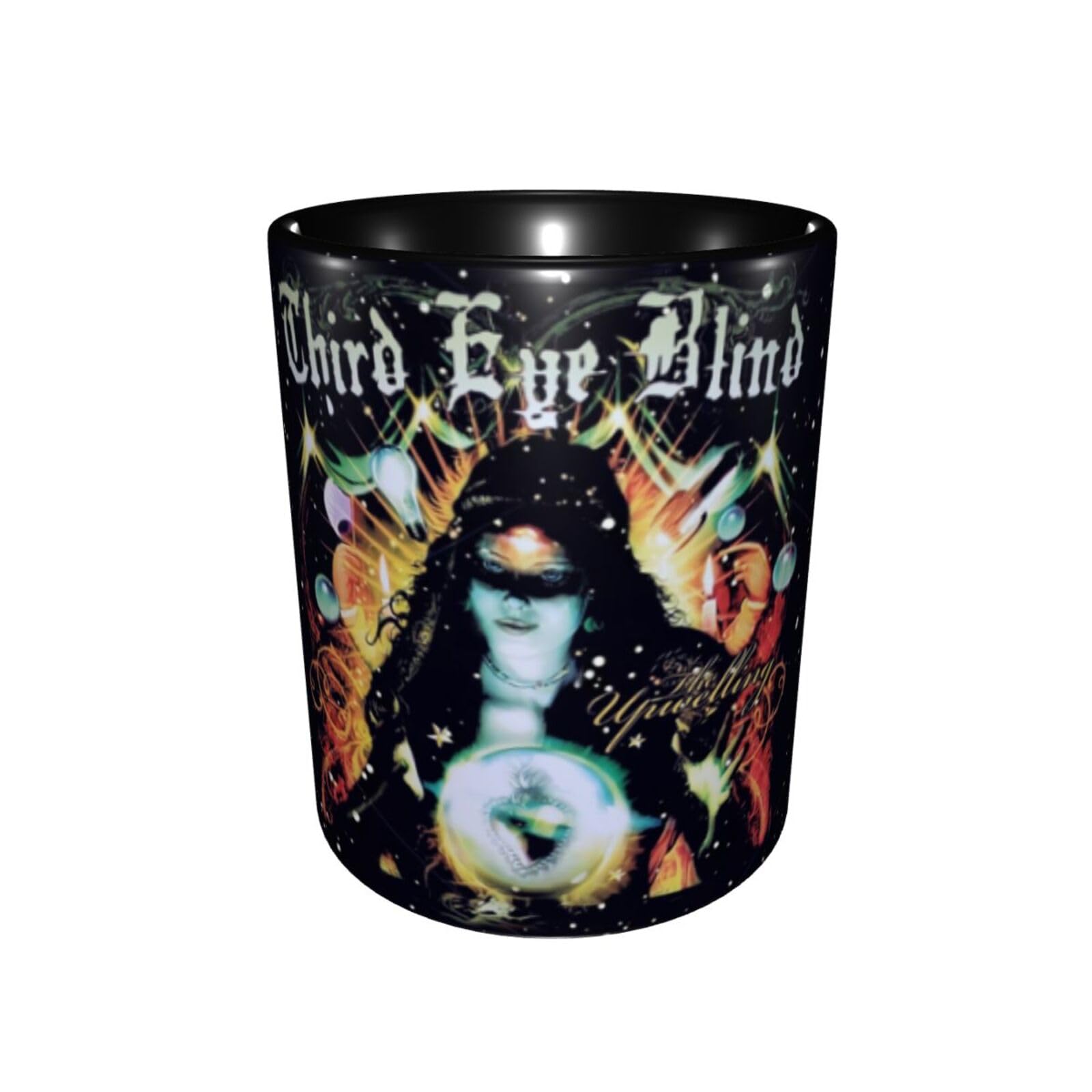 11 OZ Ceramic Coffee Mugs Third Eye Rock Blind Band Novelty Mug Tea Cup with Handle for Home Office Decor