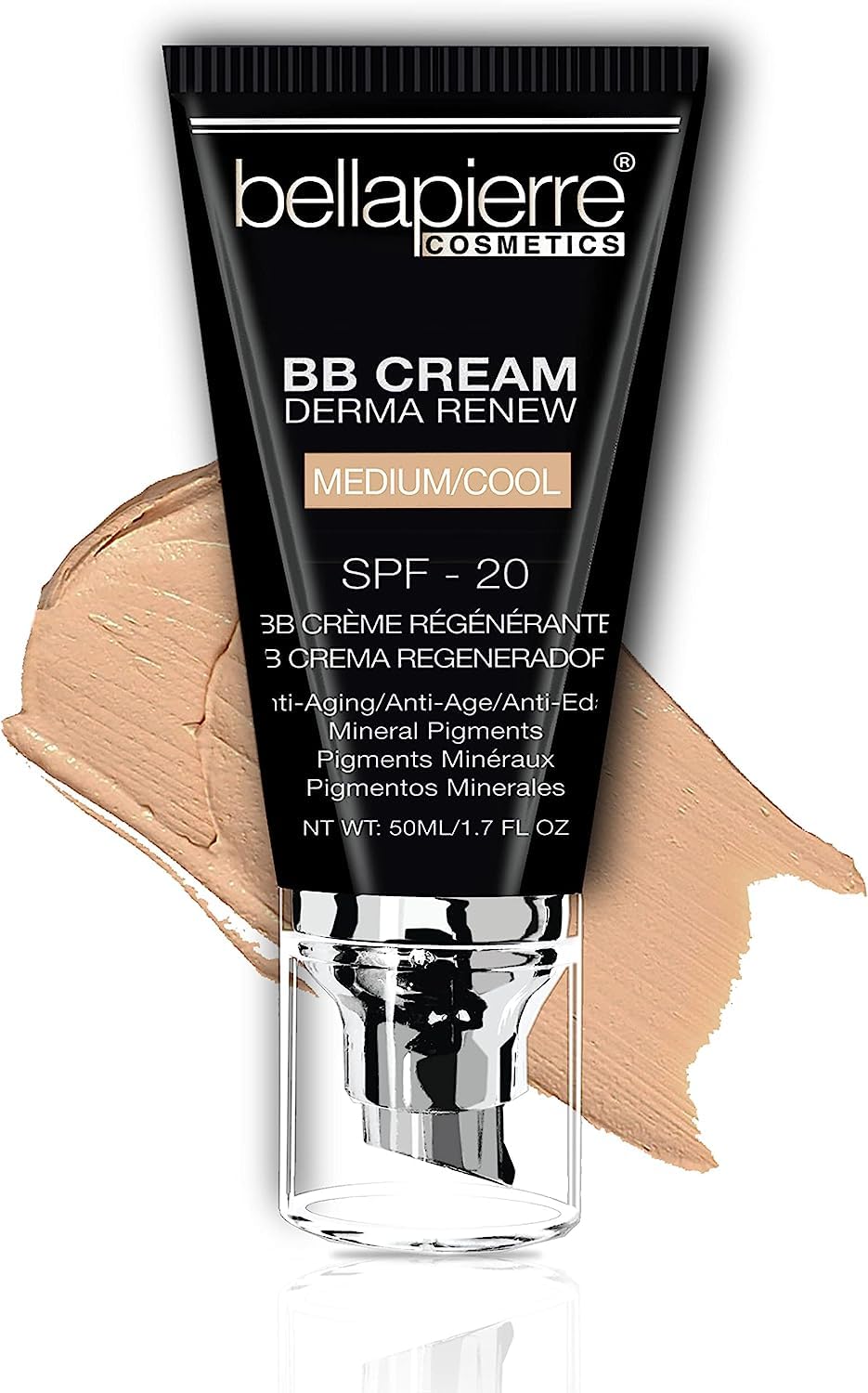 - Bellapierre BB Cream SPF 20 – Mineral Sunscreen & Liquid Foundation, Lightweight Face Moisturizer with Buildable Coverage, Matte Finish, Non-Toxic, Paraben-Free, Cruelty-Free – 1.7 oz - Medium Cool