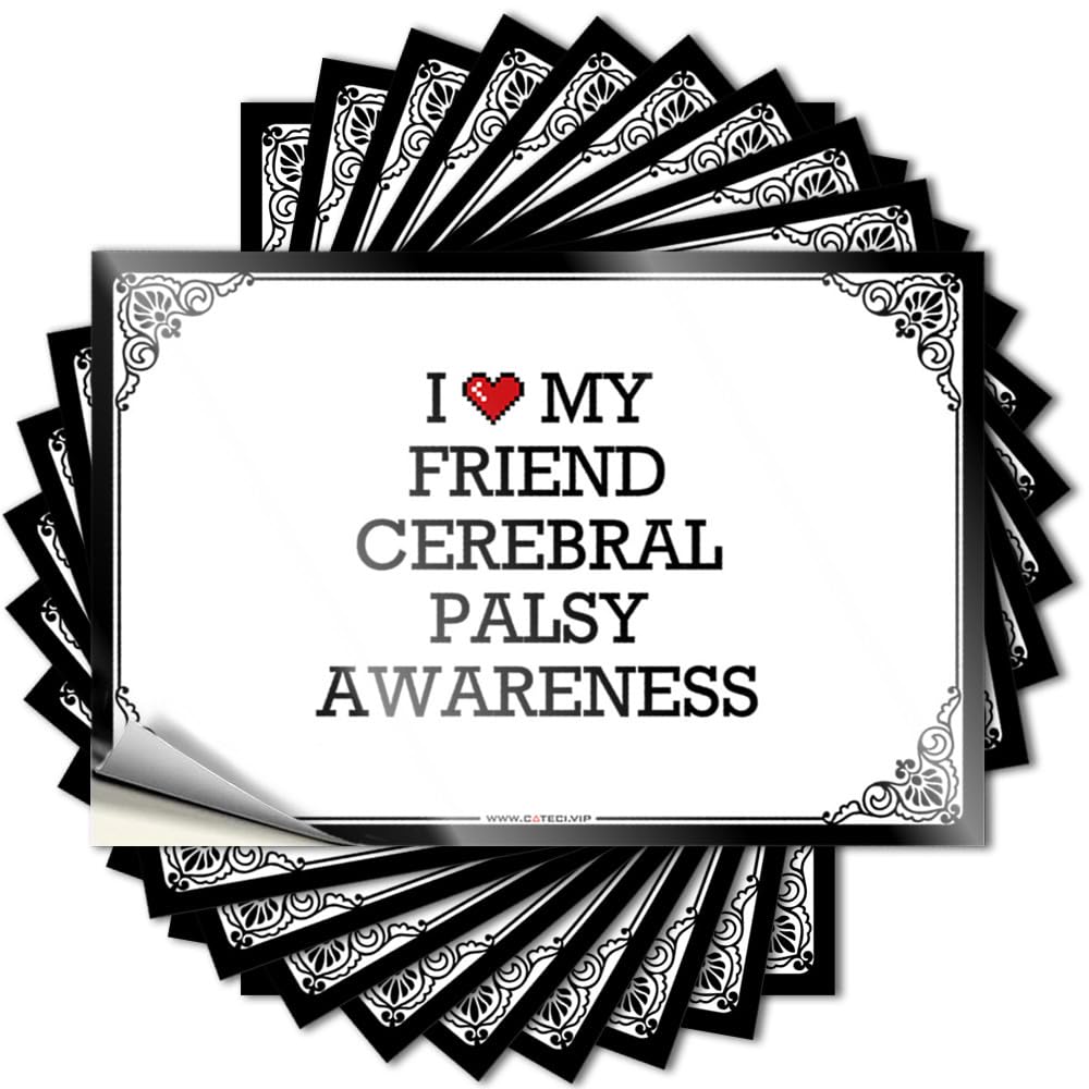 Saying Optical Illusion Plain Helmet I Love My Friend Cerebral Palsy Awareness - No Residue Decals for Man(6X9CM)