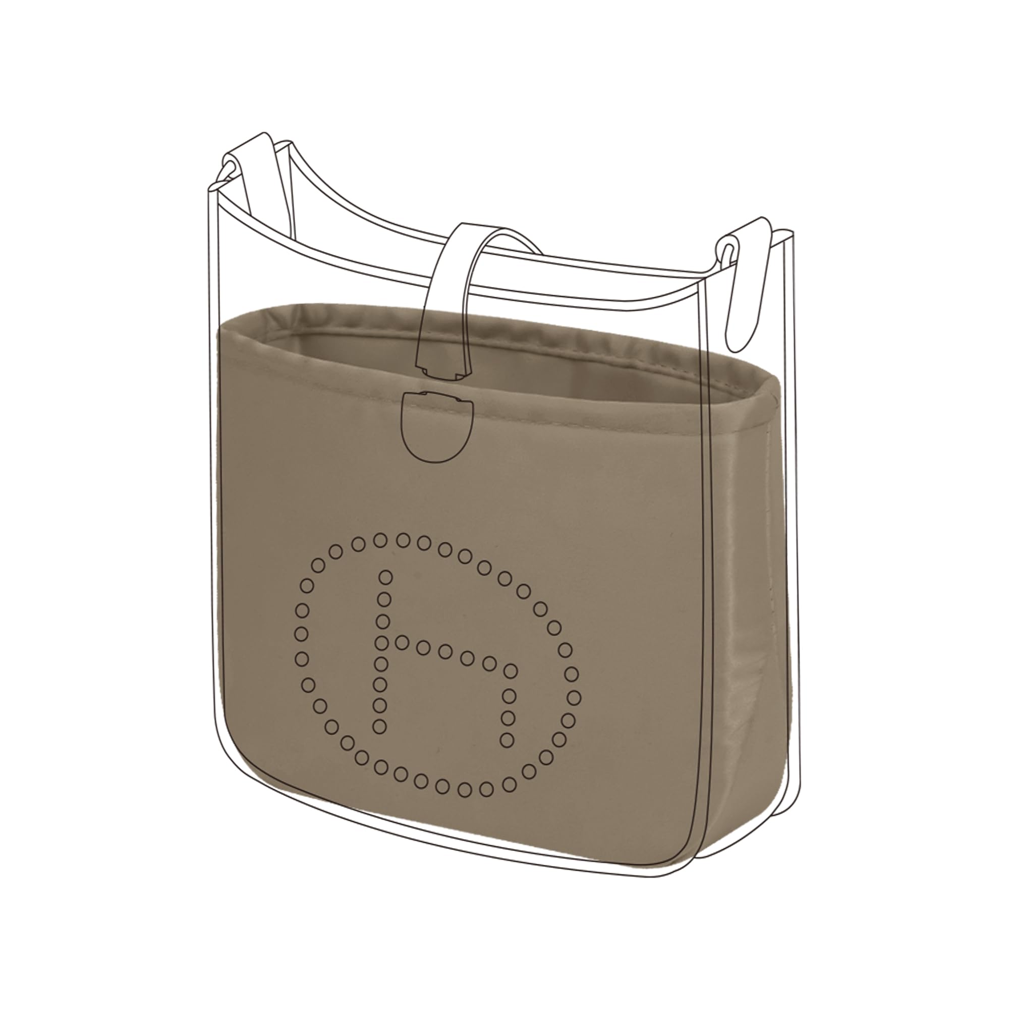 DGAZ Satin Handtaschen Organizer für Evelyne TPM 16, Gris Tourterelle
