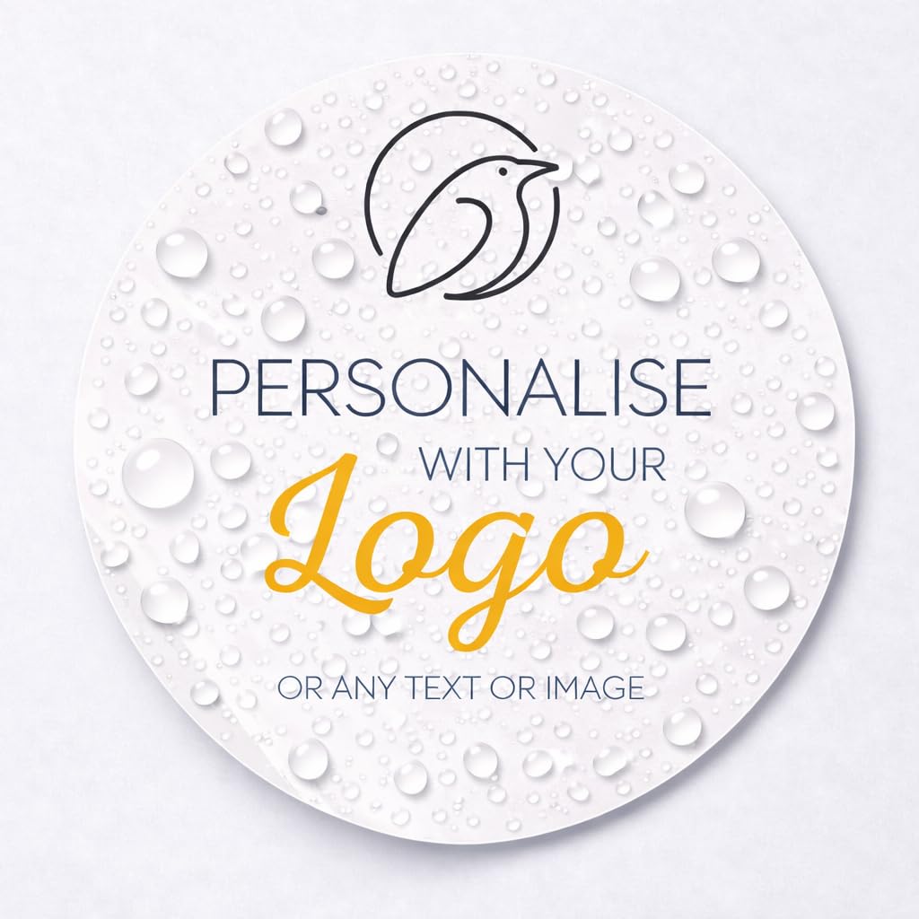 Star Online Gold, Silver, Black, Bronze Waterproof Personalised Circle Stickers Labels – Custom Logo Text Photo, Durable Vinyl, Smudge-Proof Gloss And Matt Finish (37Mm)