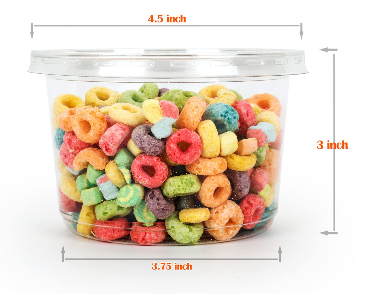 Golden Apple, 16oz. Ultra Clear Recycled PET Plastic Round Deli Container and Flat Lid Combo - 20sets