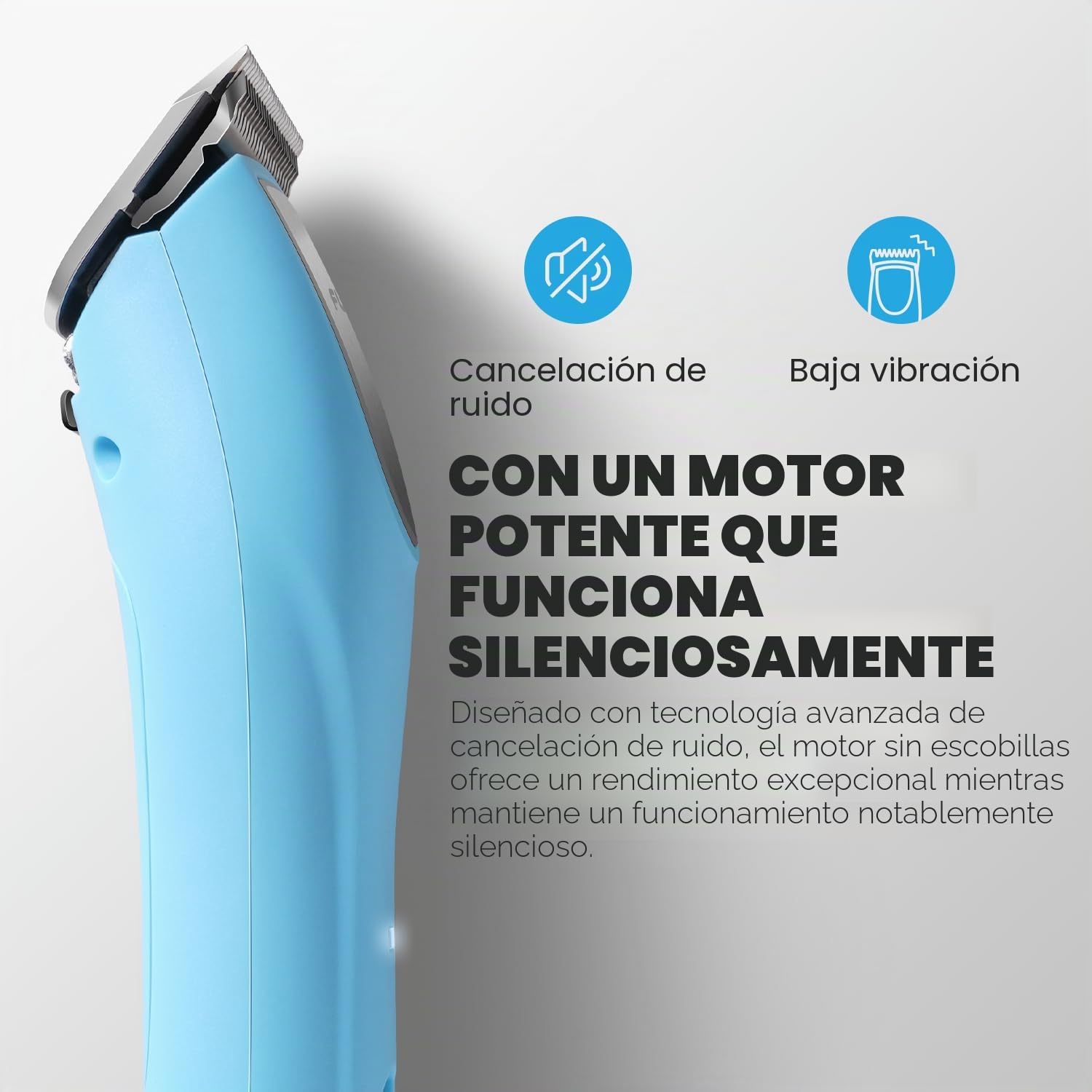 Cortapelos Profesional, Máquina de Cortar Pelo para Perros Ergonómica de 2 Velocidades, para Pelo Largo y Enmarañado, Azul