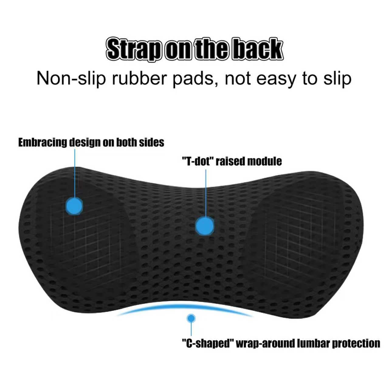 EPROICKS Cojin Lumbar, Cojín Lumbar Dormir, Cojín Lumbar Cama, Almohada Lumbar para Coche, Silla Oficina, Cama, Sofa Soporte Lumbar (Negro)