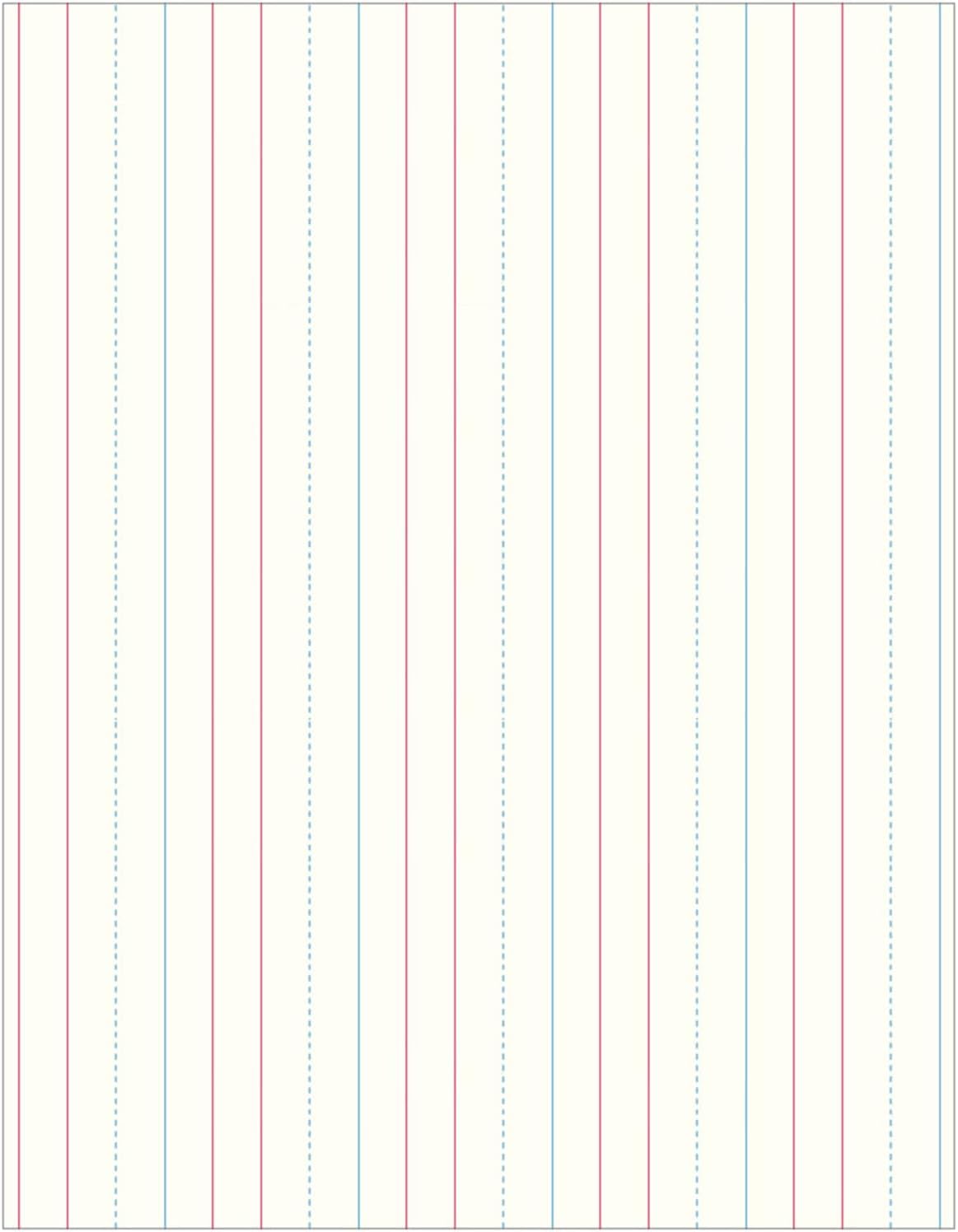 100 Bunte Satzstreifen 7,6x61 Cm - Lineatur Streifen Für Schule & Homeschooling - 5 Farben Mix